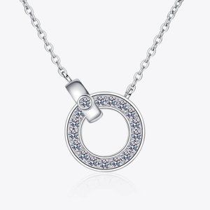 Moissanite Pendant Rhodium-Plated Necklace For Women